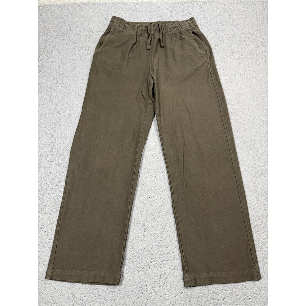 American Giant Pants Mens Small Brown Sweatpants Canvas Elastic Waist Drawstring